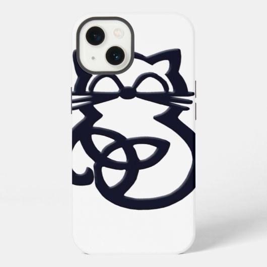 Black Trinity Knot Celtic Cat iPhone 8/7 Hoesje iPhone 13 Hoesje (Achterkant)