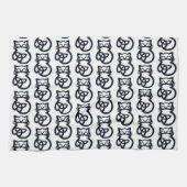 Black Trinity Knot Celtic Cat Kitchen Towel Theedoek (Horizontaal)