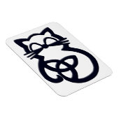 Black Trinity Knot Celtic Cat Magnet Magneet (Rechterzijde)