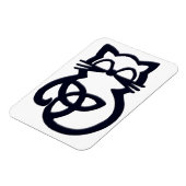 Black Trinity Knot Celtic Cat Magnet Magneet (Linkerzijde)