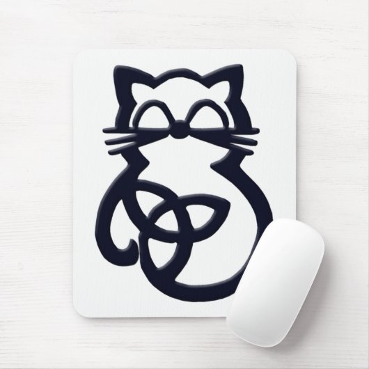Black Trinity Knot Celtic Cat Mousepad Muismat (Met muis)