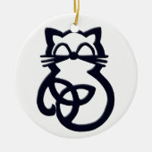 Black Trinity Knot Celtic Cat Ornament (Voorkant)