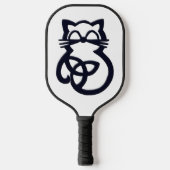 Black Trinity Knot Celtic Cat Pickleball Paddle (Voorkant)