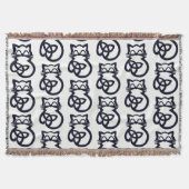 Black Trinity Knot Celtic Cat Throw Blanket Deken (Voorkant)