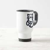 Black Trinity Knot Celtic Cat Travel Mug Reisbeker (Voorkant rechts)