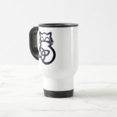 Black Trinity Knot Celtic Cat Travel Mug Reisbeker (Voorkant links)