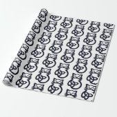 Black Trinity Knot Celtic Cat Wrapping Paper Cadeaupapier (Uitgerold)