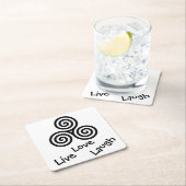 Black Triple spiral Live Love Laugh op white Kartonnen Onderzetters (Insitu)