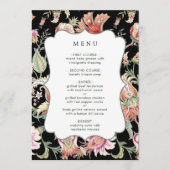 Black | Tropical Fantasy Boho Floral Wedding Menu (Voorkant)