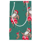 Black Tropical Santa Gift-tas Klein Cadeauzakje (Voorkant)