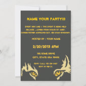 Black Tropical Thleyed Party Invite Kaart (Achterkant)