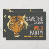 Black Tropical Thleyed Party Invite Kaart (Voorkant / Achterkant)