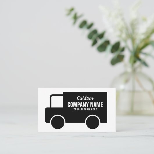 Black Truck Logo Business Card-sjabloon Visitekaartje (Staand voorkant)