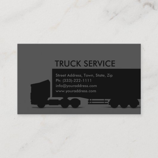Black Truck Service Logistics Kaart Visitekaartje (Voorkant)