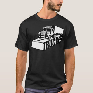 black truck truck lorry farmer driving car t-shirt