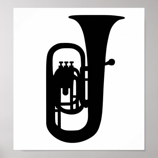 Black Tuba-instrument Poster (Voorkant)
