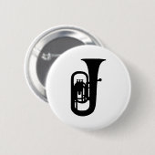Black Tuba-instrument Ronde Button 5,7 Cm (Voorkant /achterkant)