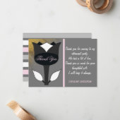 Black Tulip & Gold Glitter Pensioen Bedankt Notitiekaartje (Voorkant / Achterkant in situ)