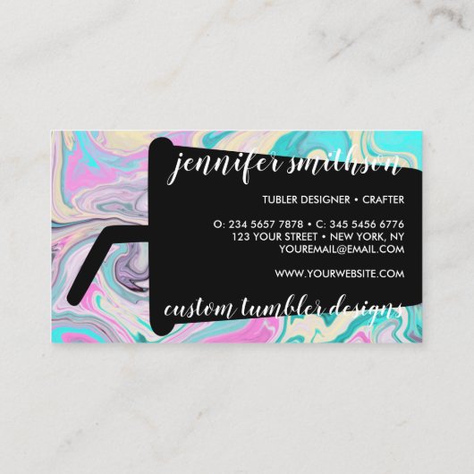 Black Tumbler-reismodewerker Visitekaartje (Achterkant)