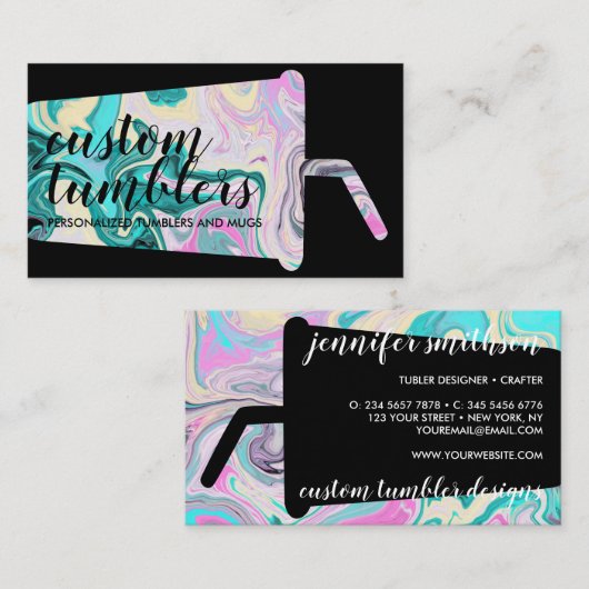 Black Tumbler-reismodewerker Visitekaartje (Voorkant / Achterkant)