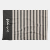 Black Turkish Stripes Monogram | boerderij Theedoek (Horizontaal)