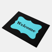 Black Turquoise Aqua Blue Welcome Custom Deurmat (Schuin)