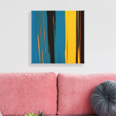 Black Turquoise en Oranje Go! Abstracte kunst Canvas Afdruk (Insitu (Woonkamer))