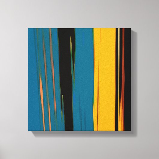 Black Turquoise en Oranje Go! Abstracte kunst Canvas Afdruk (Voorkant)