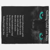 Black Turquoise Eyes Cat Niets gouden kan blijven Fleece Deken (Voorkant (Horizontaal))