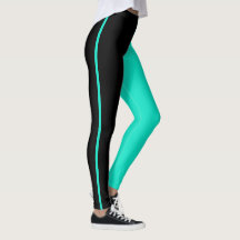 Black Turquoise Leggings Oogvaring eenvoud