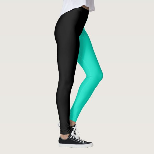 Black Turquoise Leggings Oogvaring eenvoud (Rechts)