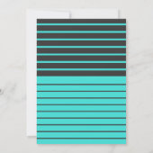 Black Turquoise Striped 70th Birthday Party Kaart (Achterkant)
