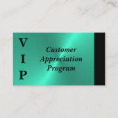 Black & Turquoise VIP Customer Appreciation  Visitekaartje (Voorkant)