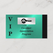 Black & Turquoise VIP Customer Appreciation  Visitekaartje (Voorkant)