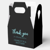 Black & Turquoise Wedding Favor Box Bedankdoosjes (Geopend)