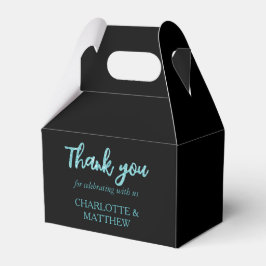 Black & Turquoise Wedding Favor Box Bedankdoosjes