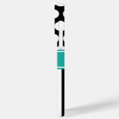 Black Turquoise White Stripe Polka Dot Monogram Case-Mate iPhone Case (Achterkant / Links)