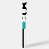 Black Turquoise White Stripe Polka Dot Monogram Case-Mate iPhone Case (Achterkant / Rechts)