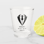 Black Tux Best Man Custom Gepersonaliseerde Shot G Shot Glas (Voorkant)