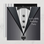 Black Tuxedo betekent 40ste verjaardag Kaart (Voorkant / Achterkant)
