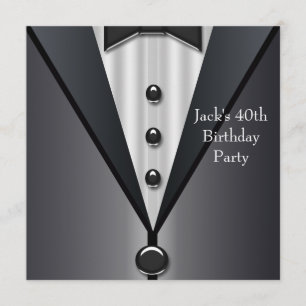 Black Tuxedo betekent 40ste verjaardag Kaart