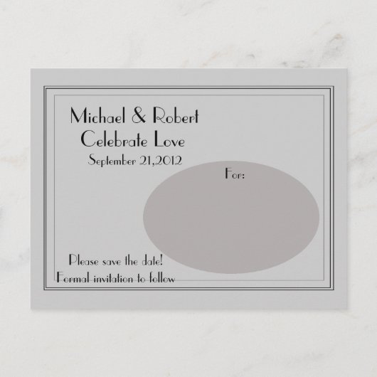 Black Tuxedo Bewaar de datum Aankondigingskaart (Achterkant)