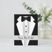 Black Tuxedo Bewaar de datum Aankondigingskaart (Staand voorkant)