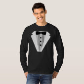 Black Tuxedo Bow Stropdas Formal T-shirt (Voorkant volledig)