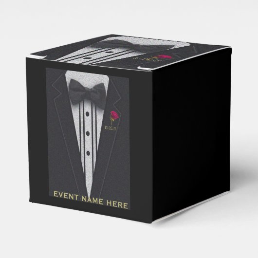 Black Tuxedo | Cadeaubox Bedankdoosjes (Voorkant Zijde)
