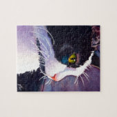 Black Tuxedo Cat in Stormy Mood Legpuzzel (Horizontaal)