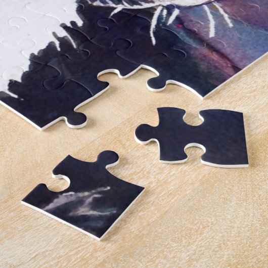 Black Tuxedo Cat in Stormy Mood Legpuzzel (Zijkant)