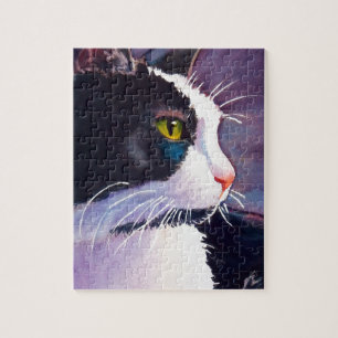 Black Tuxedo Cat in Stormy Mood Legpuzzel