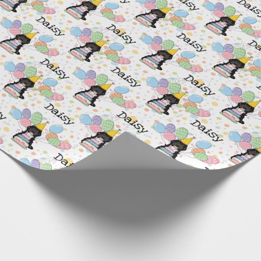 Black Tuxedo Cockapoo Cavapoo Hond Verjaardag Cadeaupapier (Hoek)