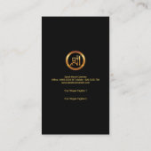 Black Tuxedo Creative Waiter Gold Fork Knife Spoon Visitekaartje (Achterkant)